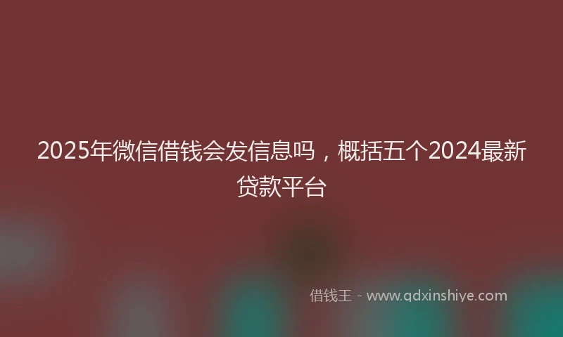 2025年微信借钱会发信息吗，概括五个2024最新贷款平台