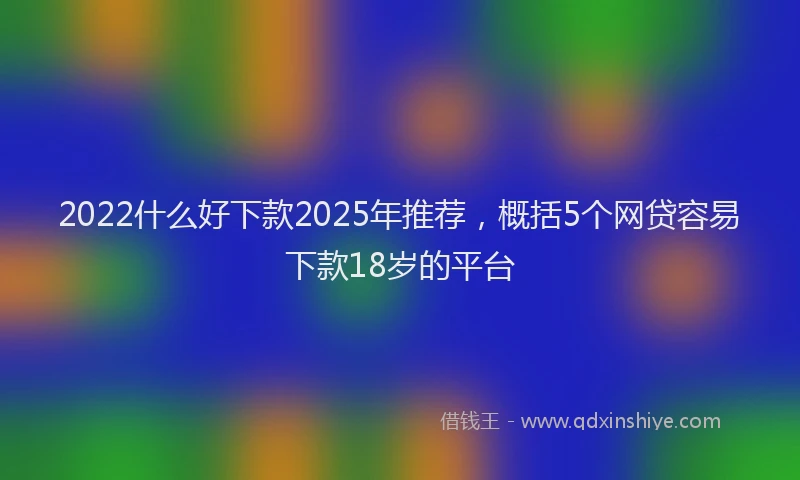 2022什么好下款2025年推荐，概括5个网贷容易下款18岁的平台