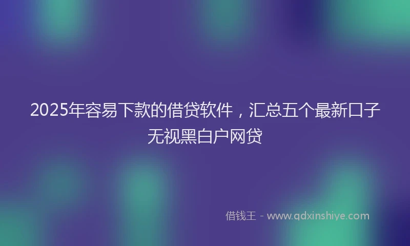 2025年容易下款的借贷软件，汇总五个最新口子无视黑白户网贷
