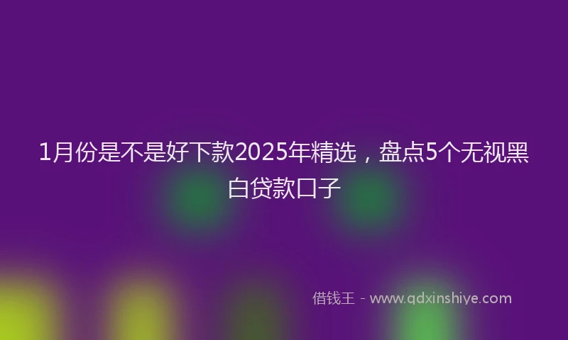 1月份是不是好下款2025年精选，盘点5个无视黑白贷款口子