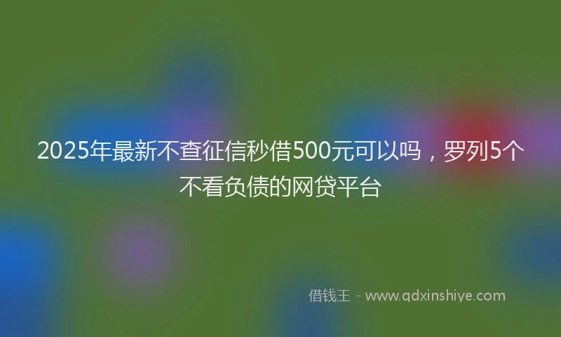 2025年最新不查征信秒借500元可以吗，罗列5个不看负债的网贷平台