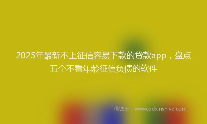 2025年最新不上征信容易下款的贷款app，盘点五个不看年龄征信负债的软件