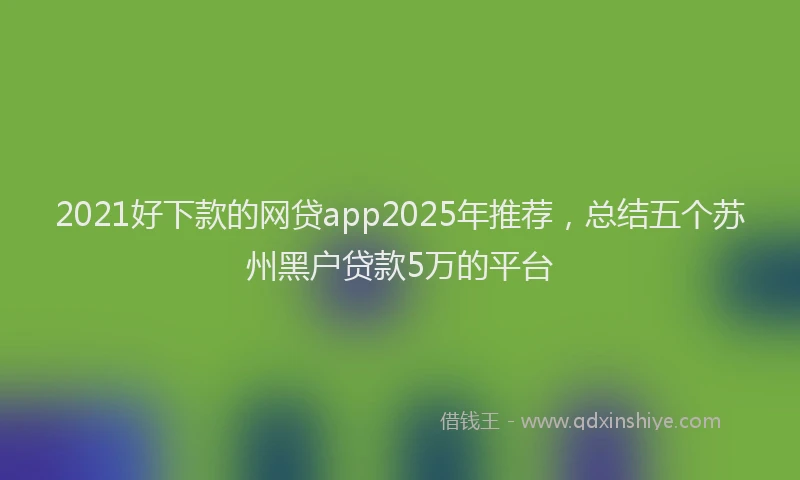 2021好下款的网贷app2025年推荐，总结五个苏州黑户贷款5万的平台