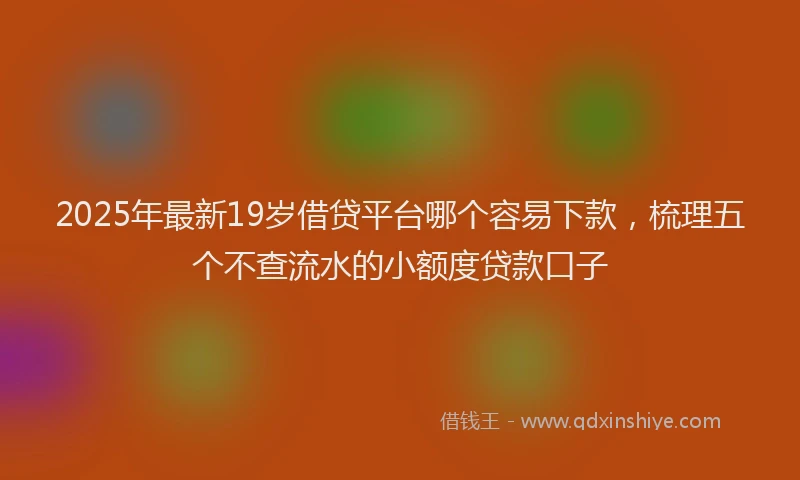 2025年最新19岁借贷平台哪个容易下款，梳理五个不查流水的小额度贷款口子