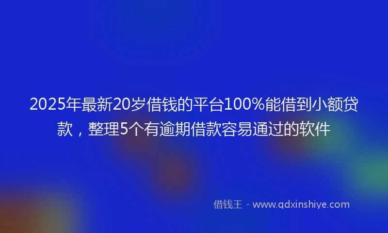 2025年最新20岁借钱的平台100%能借到小额贷款，整理5个有逾期借款容易通过的软件