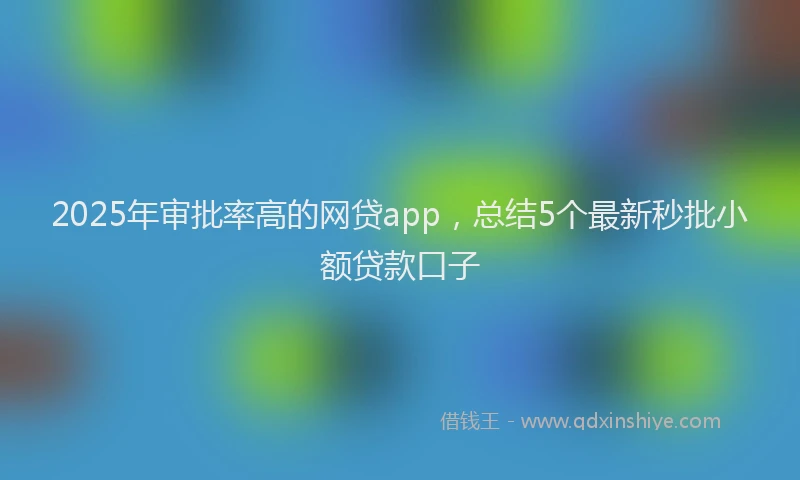 2025年审批率高的网贷app，总结5个最新秒批小额贷款口子