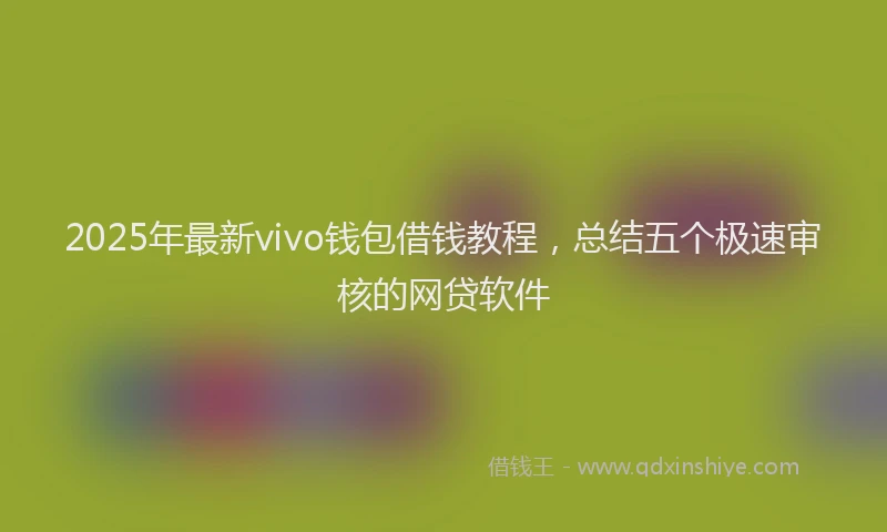 2025年最新vivo钱包借钱教程，总结五个极速审核的网贷软件