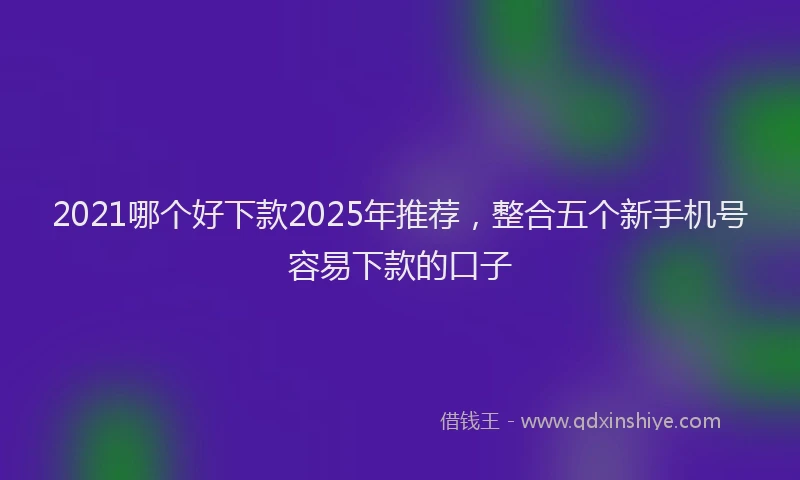 2021哪个好下款2025年推荐，整合五个新手机号容易下款的口子