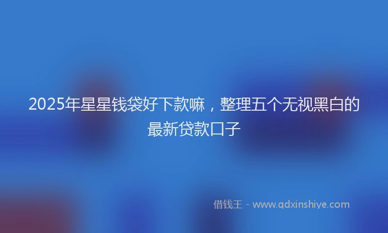 2025年星星钱袋好下款嘛，整理五个无视黑白的最新贷款口子