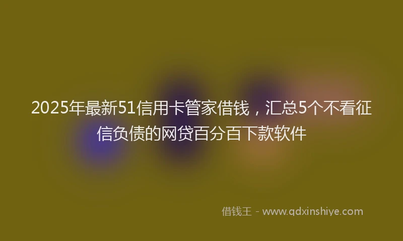 2025年最新51信用卡管家借钱，汇总5个不看征信负债的网贷百分百下款软件