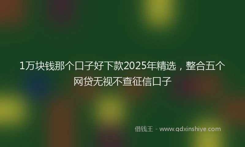 1万块钱那个口子好下款2025年精选，整合五个网贷无视不查征信口子
