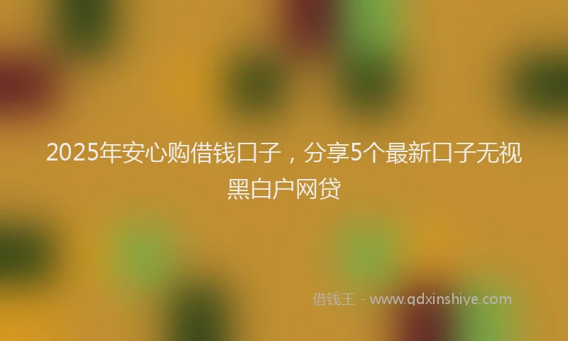 2025年安心购借钱口子，分享5个最新口子无视黑白户网贷