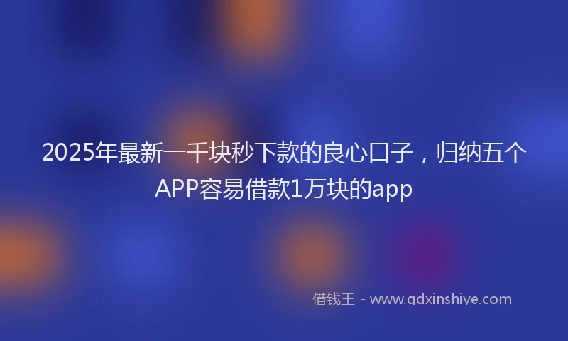 2025年最新一千块秒下款的良心口子，归纳五个APP容易借款1万块的app