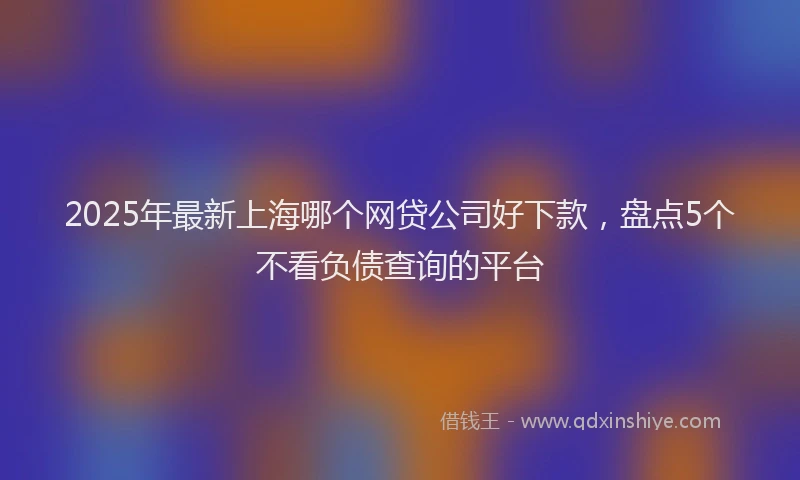 2025年最新上海哪个网贷公司好下款，盘点5个不看负债查询的平台