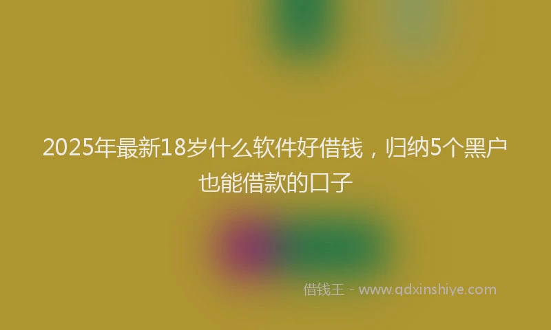 2025年最新18岁什么软件好借钱，归纳5个黑户也能借款的口子