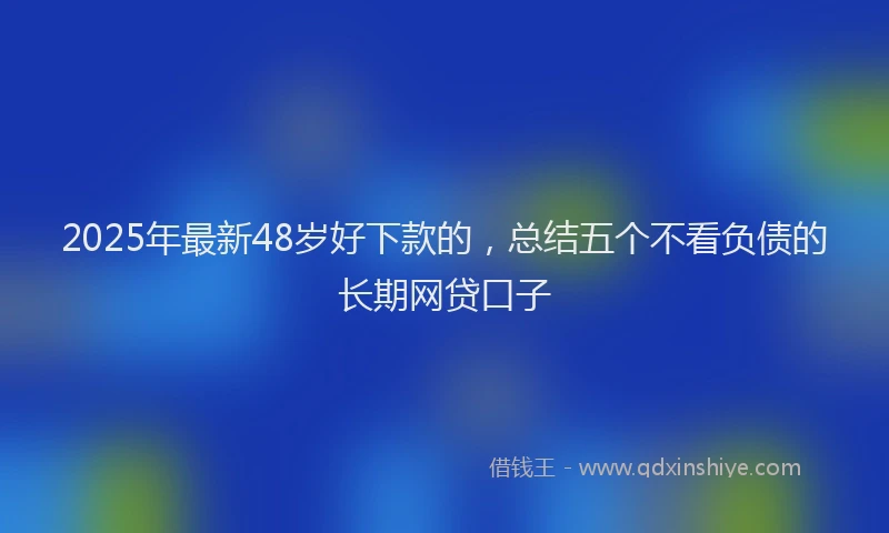 2025年最新48岁好下款的，总结五个不看负债的长期网贷口子