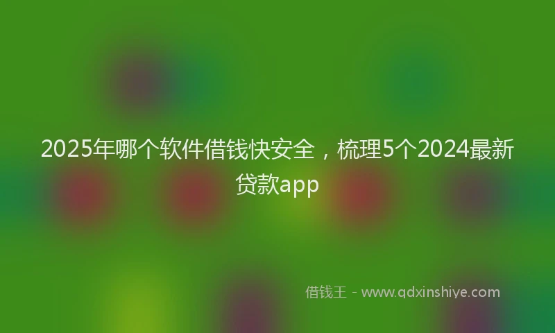 2025年哪个软件借钱快安全，梳理5个2024最新贷款app