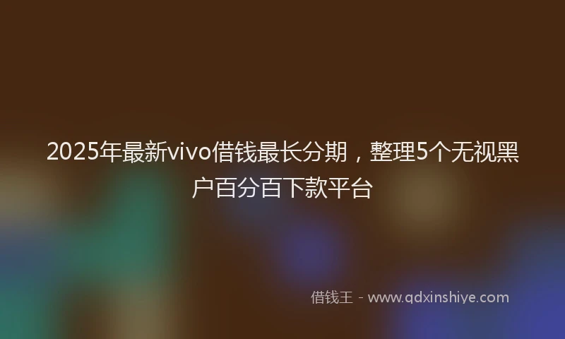 2025年最新vivo借钱最长分期，整理5个无视黑户百分百下款平台