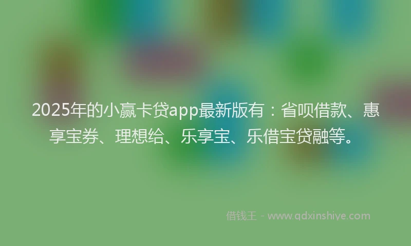 2025年的小赢卡贷app最新版有：省呗借款、惠享宝券、理想给、乐享宝、乐借宝贷融等。