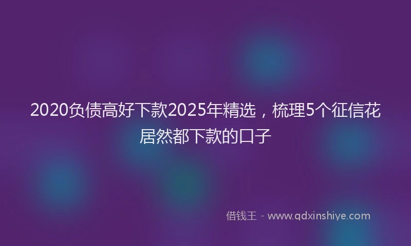 2020负债高好下款2025年精选，梳理5个征信花居然都下款的口子
