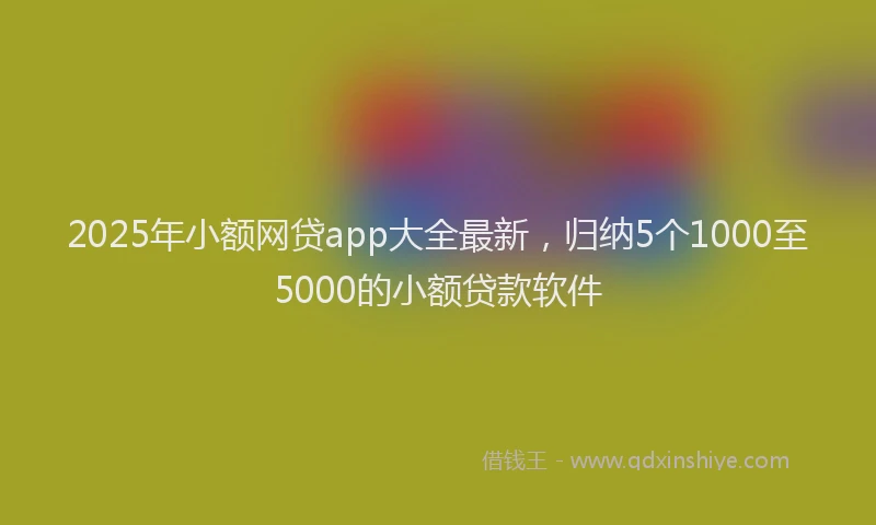 2025年小额网贷app大全最新，归纳5个1000至5000的小额贷款软件