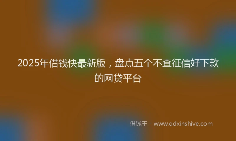 2025年借钱快最新版，盘点五个不查征信好下款的网贷平台