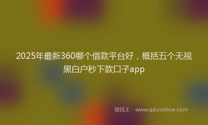 2025年最新360哪个借款平台好，概括五个无视黑白户秒下款口子app