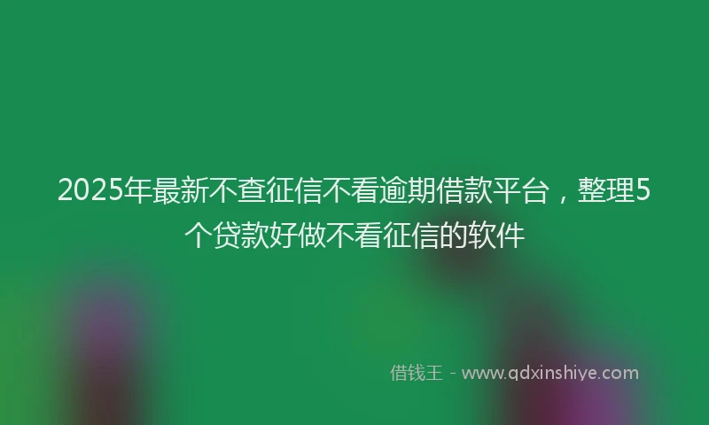 2025年最新不查征信不看逾期借款平台，整理5个贷款好做不看征信的软件