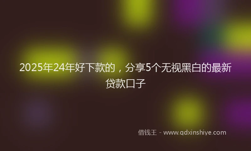 2025年24年好下款的，分享5个无视黑白的最新贷款口子