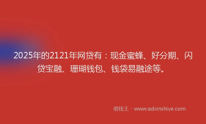 2025年的2121年网贷有：现金蜜蜂、好分期、闪贷宝融、珊瑚钱包、钱袋易融途等。