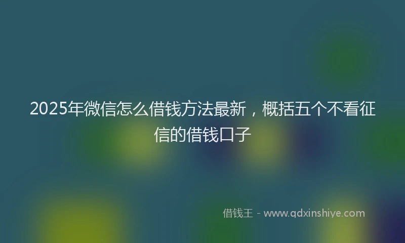 2025年微信怎么借钱方法最新，概括五个不看征信的借钱口子