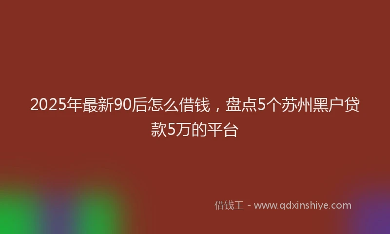 2025年最新90后怎么借钱，盘点5个苏州黑户贷款5万的平台