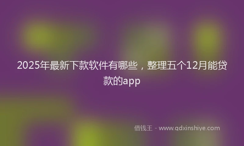 2025年最新下款软件有哪些，整理五个12月能贷款的app