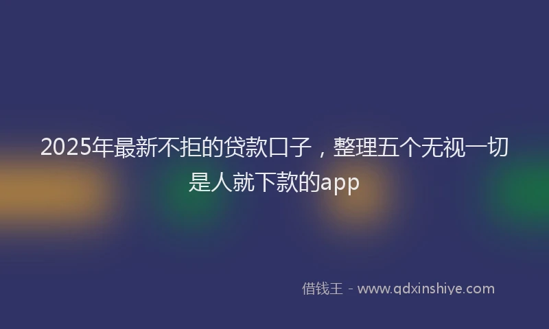 2025年最新不拒的贷款口子，整理五个无视一切是人就下款的app