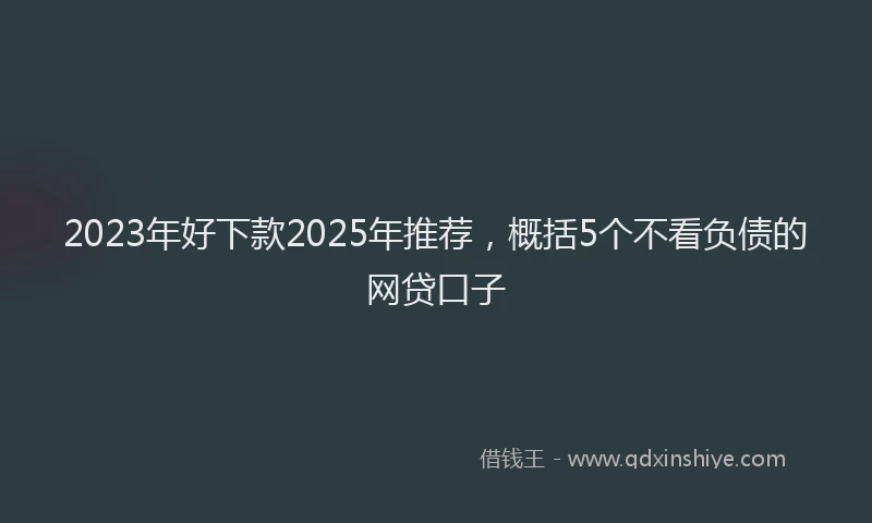 2023年好下款2025年推荐，概括5个不看负债的网贷口子
