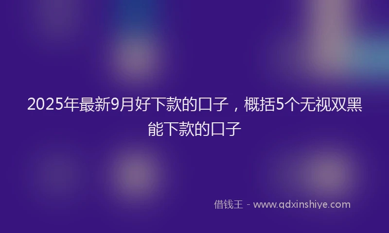 2025年最新9月好下款的口子，概括5个无视双黑能下款的口子