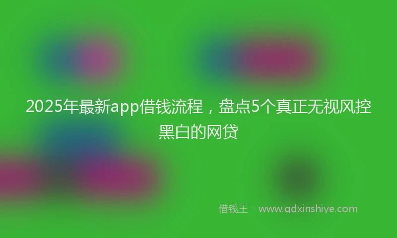2025年最新app借钱流程，盘点5个真正无视风控黑白的网贷