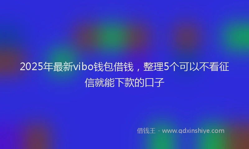 2025年最新vibo钱包借钱，整理5个可以不看征信就能下款的口子