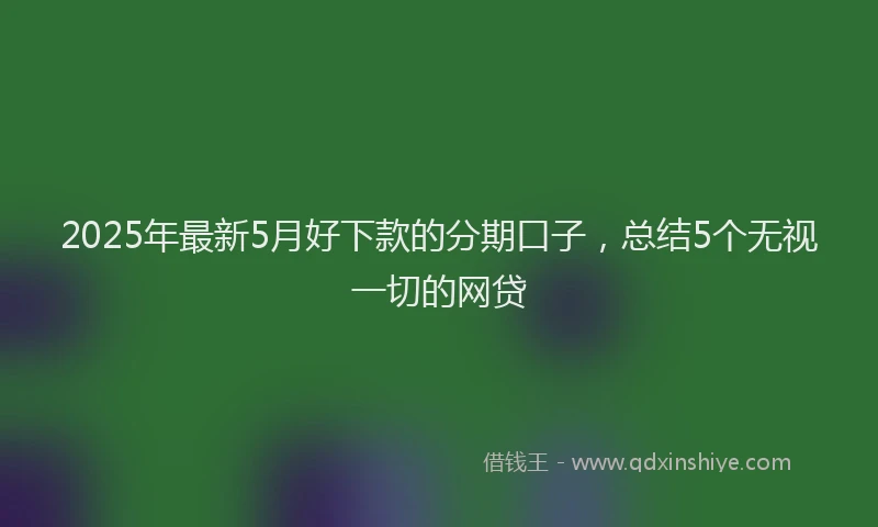 2025年最新5月好下款的分期口子，总结5个无视一切的网贷