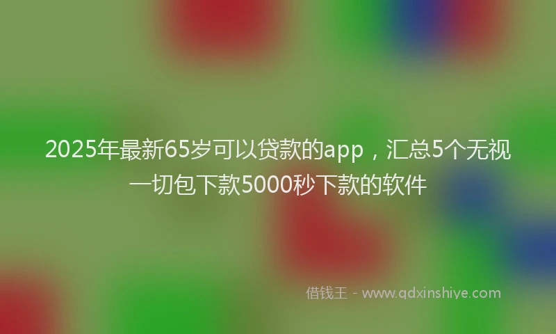2025年最新65岁可以贷款的app，汇总5个无视一切包下款5000秒下款的软件