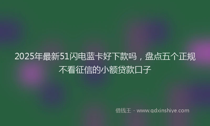 2025年最新51闪电蓝卡好下款吗，盘点五个正规不看征信的小额贷款口子