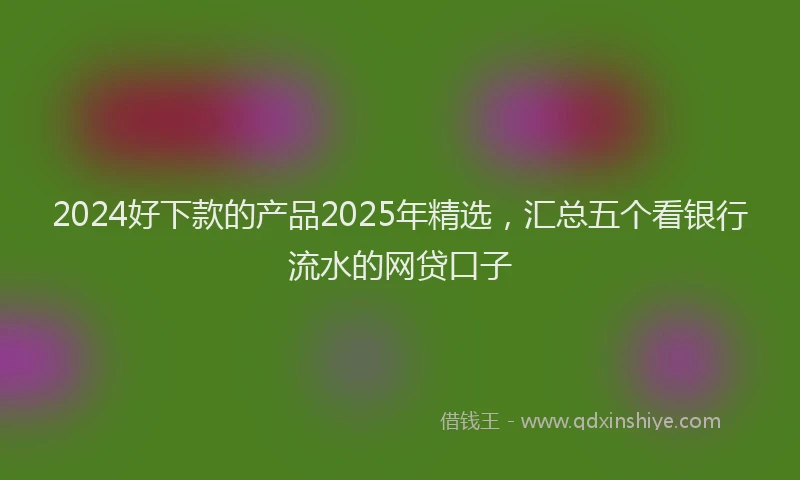 2024好下款的产品2025年精选，汇总五个看银行流水的网贷口子