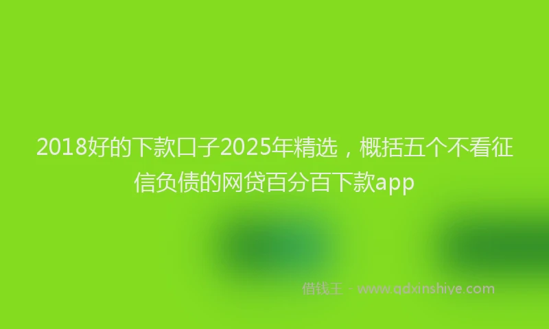 2018好的下款口子2025年精选，概括五个不看征信负债的网贷百分百下款app
