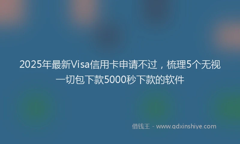 2025年最新Visa信用卡申请不过，梳理5个无视一切包下款5000秒下款的软件
