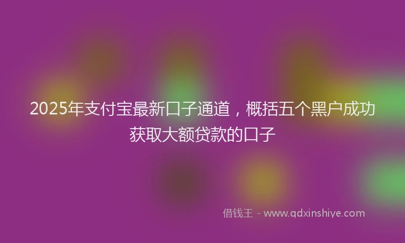 2025年支付宝最新口子通道，概括五个黑户成功获取大额贷款的口子