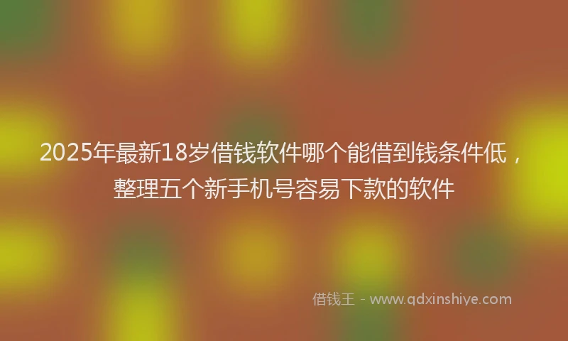 2025年最新18岁借钱软件哪个能借到钱条件低，整理五个新手机号容易下款的软件