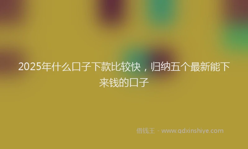 2025年什么口子下款比较快，归纳五个最新能下来钱的口子