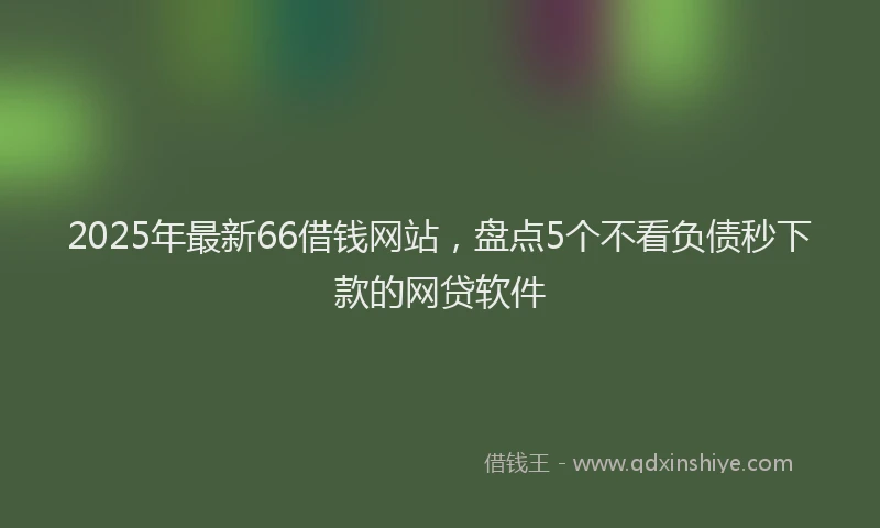 2025年最新66借钱网站，盘点5个不看负债秒下款的网贷软件