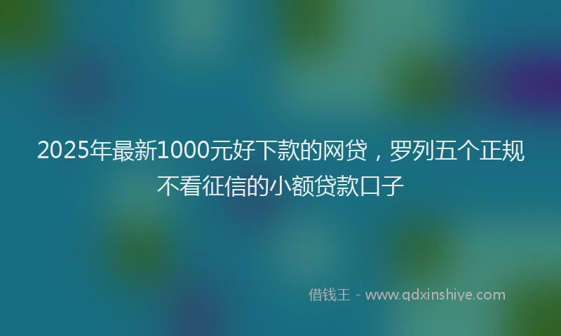 2025年最新1000元好下款的网贷，罗列五个正规不看征信的小额贷款口子