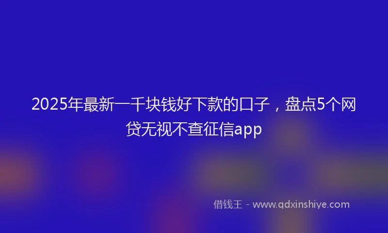 2025年最新一千块钱好下款的口子，盘点5个网贷无视不查征信app